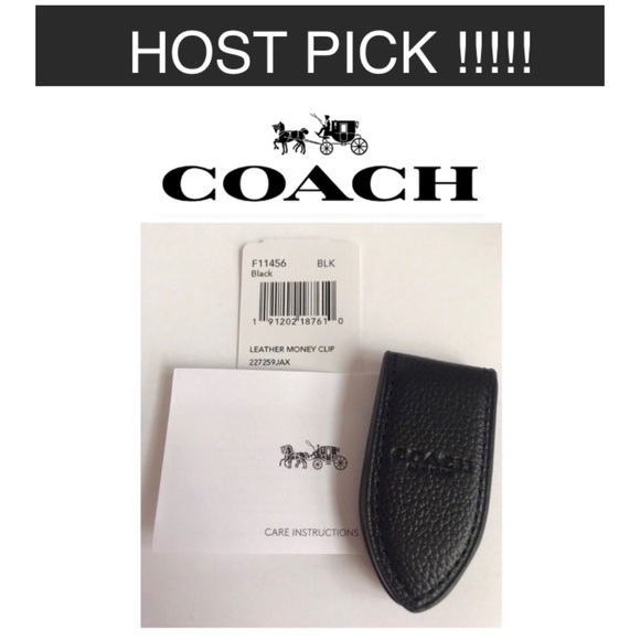 Coach Other - ❤️🆕 🎉HP🎉NWT Coach Black Leather Money Clip